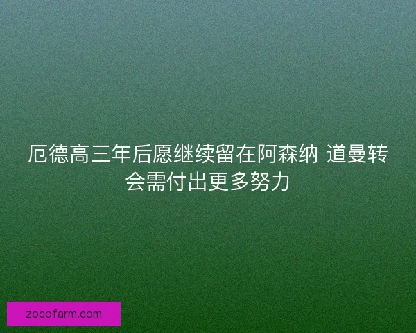 厄德高三年后愿继续留在阿森纳 道曼转会需付出更多努力